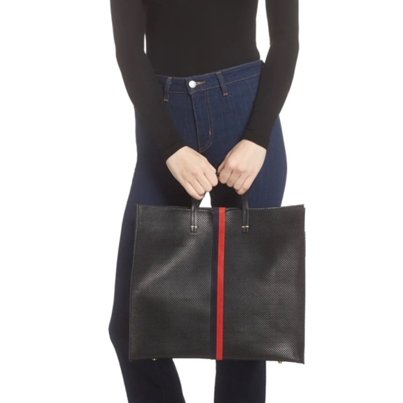 Clare V Handbags - NEW $555 CLARE V. Simple Stripe Perforated Leather Tote!